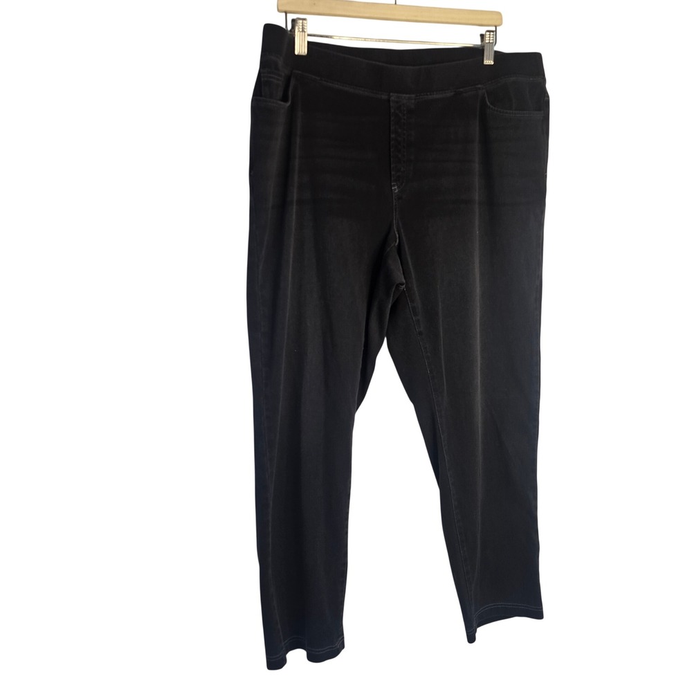 Pure Jill Fit Jegging Pants Women 2X Black Cotton Blend Stretch Minimalist